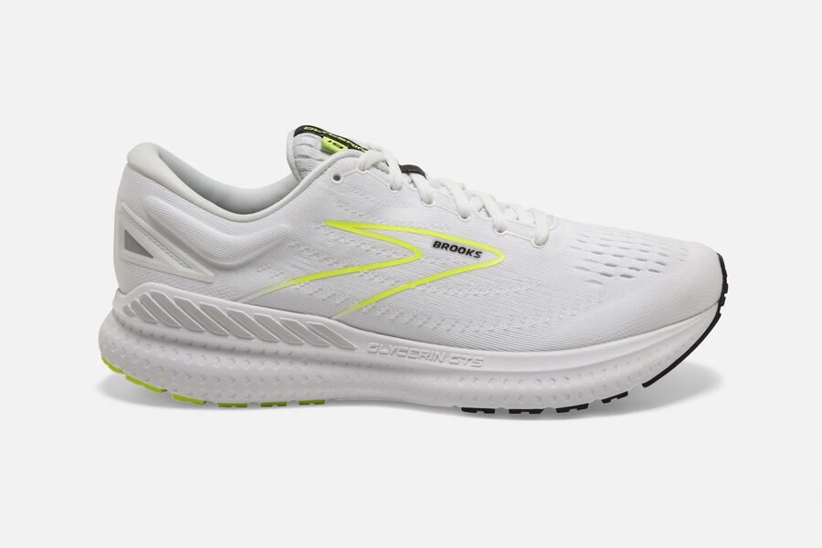 Brooks Running Shoes - Glycerin GTS 19 Road Mens - White - RVA-356420